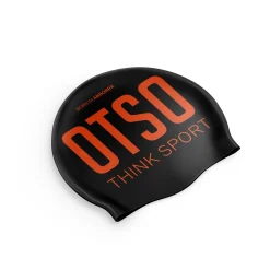 OTSO Black & Fluo Orange Swimming Cap