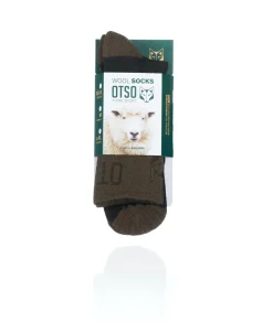 OTSO Calcetines de Lana Merina High Cut - Brown Trunk