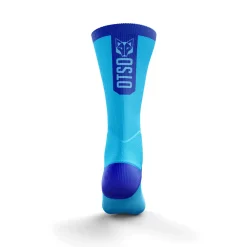OTSO Fluo Blue High Cut Cycling Socks