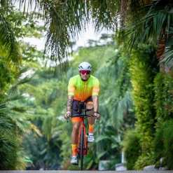 OTSO Fluo Orange High Cut Cycling Socks