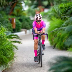 OTSO Fluo Pink High Cut Cycling Socks