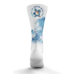 OTSO Funny Socks High Cut - Swim Bike Run Wave
