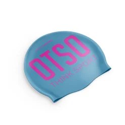 OTSO Light Blue & Fluo Pink Swimming Cap