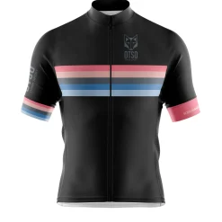 OTSO MEN'S SHORT SLEEVE CYCLING JERSEY STRIPES BLACK -