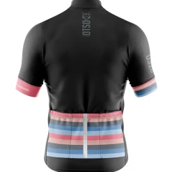 OTSO MEN'S SHORT SLEEVE CYCLING JERSEY STRIPES BLACK -