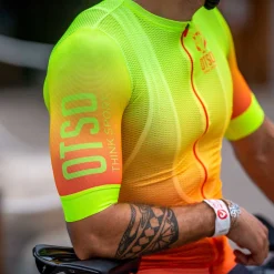 OTSO Men's short sleeve cycling jersey - Fluo Orange (Outlet)