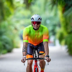 OTSO Men's short sleeve cycling jersey - Fluo Orange (Outlet)
