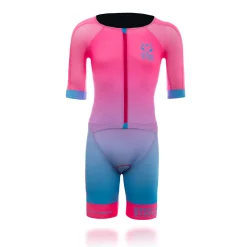 OTSO Men's triathlon suit - Fluo Pink & Light Blue (Outlet)