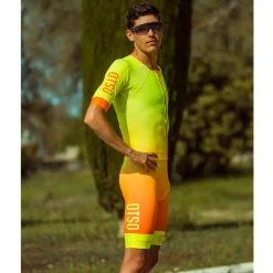 OTSO Men's triathlon suit - Fluo Yellow & Fluo Orange (Outlet)