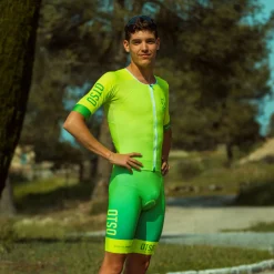 OTSO Men's triathlon suit - Fluo Yellow & Fluo Green (Outlet)