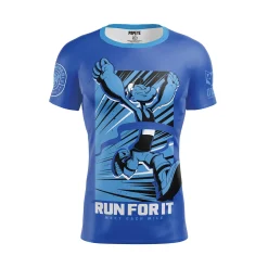 OTSO Camiseta Técnica Running Hombre Manga Corta - Blue Camo