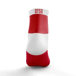 OTSO Low Running Socks - Red and White