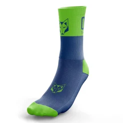 OTSO Medium High Running Socks - Blue and Green