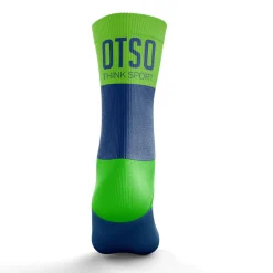 OTSO Medium High Running Socks - Blue and Green