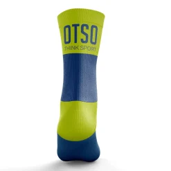 OTSO Medium High Running Socks - Blue and Yellow