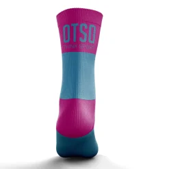 OTSO Medium High Running Socks - Blue and Pink