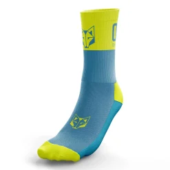 OTSO Medium High Running Socks - Blue and Yellow
