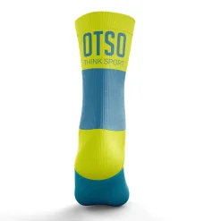 OTSO Medium High Running Socks - Blue and Yellow