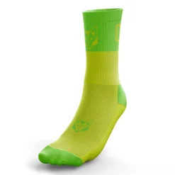 OTSO Medium High Running Socks - Yellow and Green