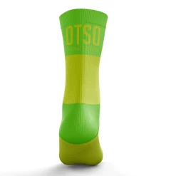 OTSO Medium High Running Socks - Yellow and Green