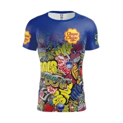 OTSO Men's Short Sleeve Running Technical T-Shirt Chupa Chups Graffiti