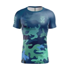 OTSO Men's Short Sleeve Technical Running Shirt - Blue Camo