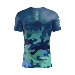 OTSO Men's Short Sleeve Technical Running Shirt - Blue Camo