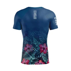 OTSO Men's Short Sleeve Technical Running Shirt - Tropical Dark