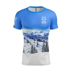 OTSO Men's Short Sleeve Technical Running Shirt - Snow Forest