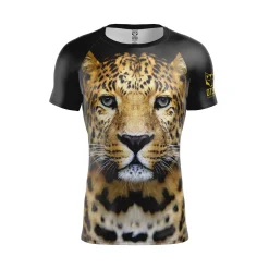 OTSO Men's Short Sleeve Technical Running Shirt - Leopard