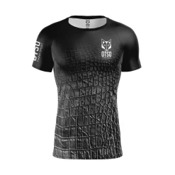 OTSO Men's Short Sleeve Technical Running Shirt - Black Snake