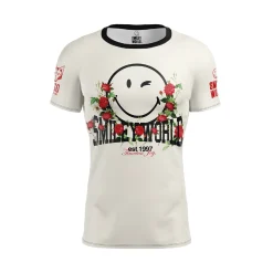 OTSO Men's Short Sleeve Technical Running T-shirt - Smiley vintage