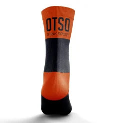 OTSO Mid High Running Socks - Black and Orange