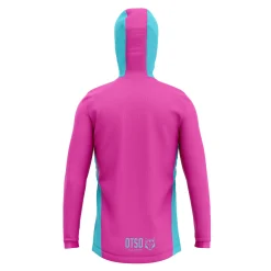 OTSO Unisex Sport Hoodie Fluo Pink Light Blue