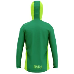 OTSO Unisex Sport Hoodie Forest Green & Fluo Green
