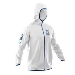 OTSO Unisex Waterproof Windbreaker White Royal Blue