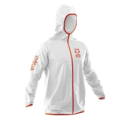 OTSO Unisex Waterproof Windbreaker White Fluo Orange