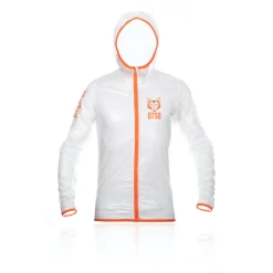 OTSO Unisex Waterproof Windbreaker White Fluo Orange