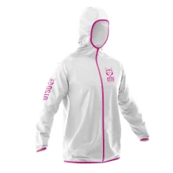 OTSO Unisex Waterproof Windbreaker White Fluo Pink