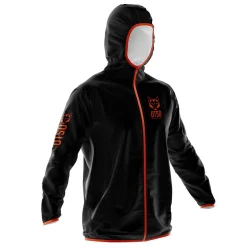 OTSO Unisex Waterproof Windbreaker Black & Fluo Orange