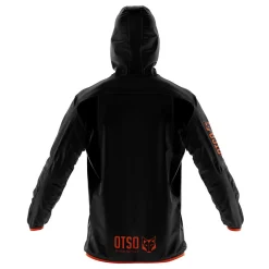 OTSO Unisex Waterproof Windbreaker Black & Fluo Orange