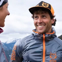 OTSO Unisex Waterproof Windbreaker Black & Fluo Orange