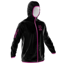 OTSO Unisex Waterproof Windbreaker Black & Fluo Pink