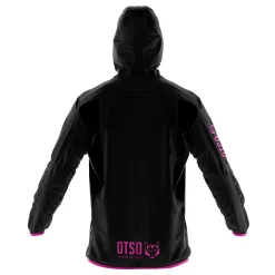OTSO Unisex Waterproof Windbreaker Black & Fluo Pink