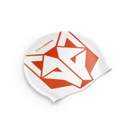 OTSO White & Fluo Orange Swimming Cap