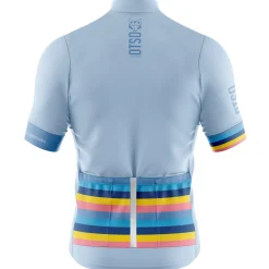 Women OTSO WOMEN'S SHORT SLEEVE CYCLING JERSEY STRIPES TURQUOISE -