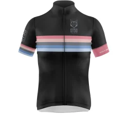 Women OTSO WOMEN'S SHORT SLEEVE CYCLING JERSEY STRIPES BLACK -