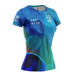 Women OTSO Women's Short Sleeve Padel T-shirt Blue Birds