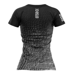 Women OTSO Women's Short Sleeve Shirt Black Snake -