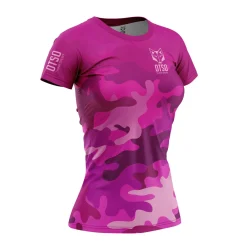 Women OTSO Women's Short Sleeve Shirt Camo Pink -